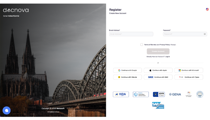 Manual Peppol registration – step 1