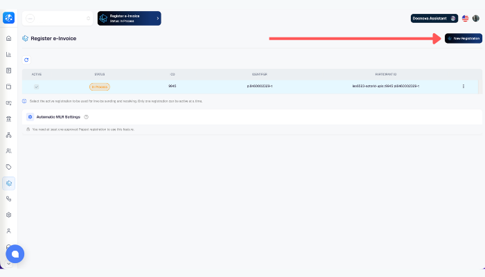 Manual Peppol registration – step 4